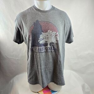 Winterfell T Shirt Mens Large Gray Game of Thrones Graphic Tee Short Sleeve 1676